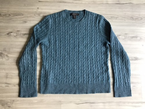 Express Design Studio Cashmere Blend Fitted Sweater Size XL Teal Cable Knit - 第 5/13 張圖片