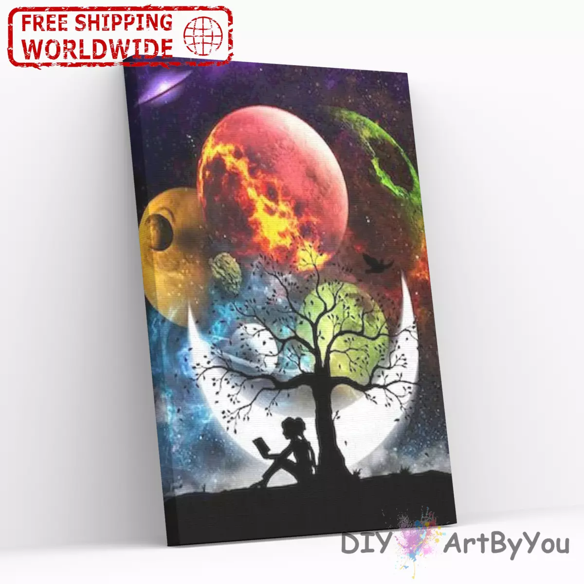 Space Planets DIY Art Paint By Numbers Painting Kit Artist Draw