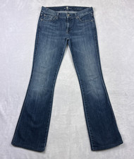 7 For All Mankind Jeans Womens 28 Blue Low Rise Flare 'A' Pocket USA Made