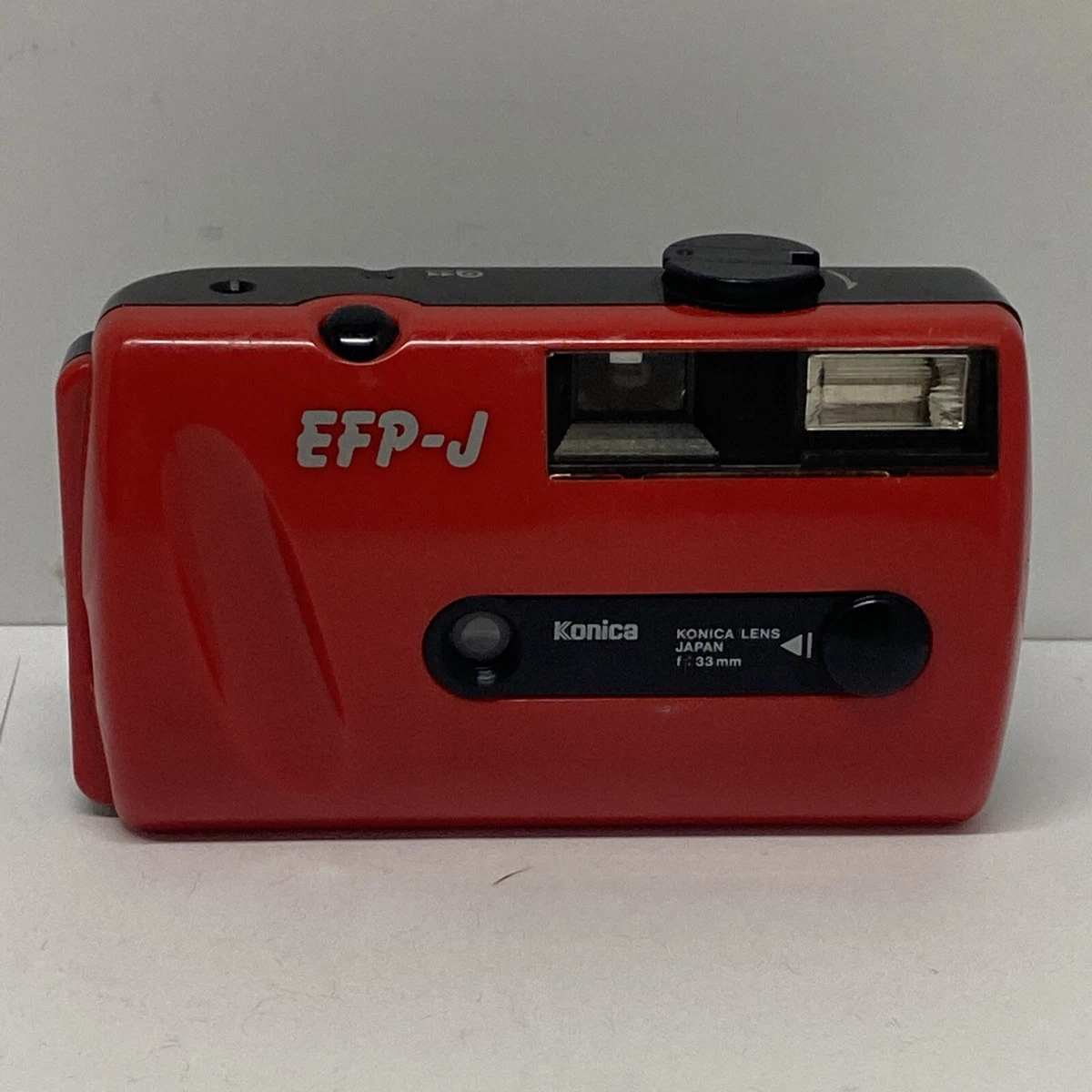 KONICA EFP-J 35mm POINT & SHOOT CAMERA Red Tested Working