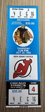 Claude Lemieux NJ Devils Hat Trick Ticket At Chicago Blackhawks