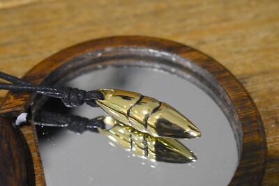 Butterfly Cocoon Chrysalis Gold Brass Necklace Pendant Jewelry