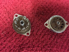 9JMN-1  CINCH  9 PIN TUBE SOCKET WITH SIDE MOUNTS 2 PCS NOS