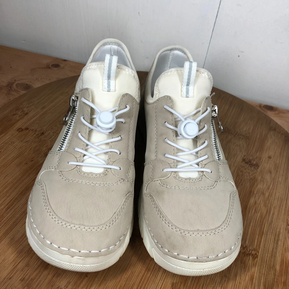 Rieker Zapatos 40 Mujer 9 Tenis Cuero Marrón Caminar Informal Ligero Cómodo Foto 4 de 4