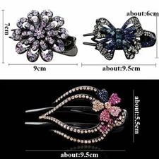 Women's Rhinestone Flower Duckbill Hair Claws Vintage Crystal Hair Accessories
