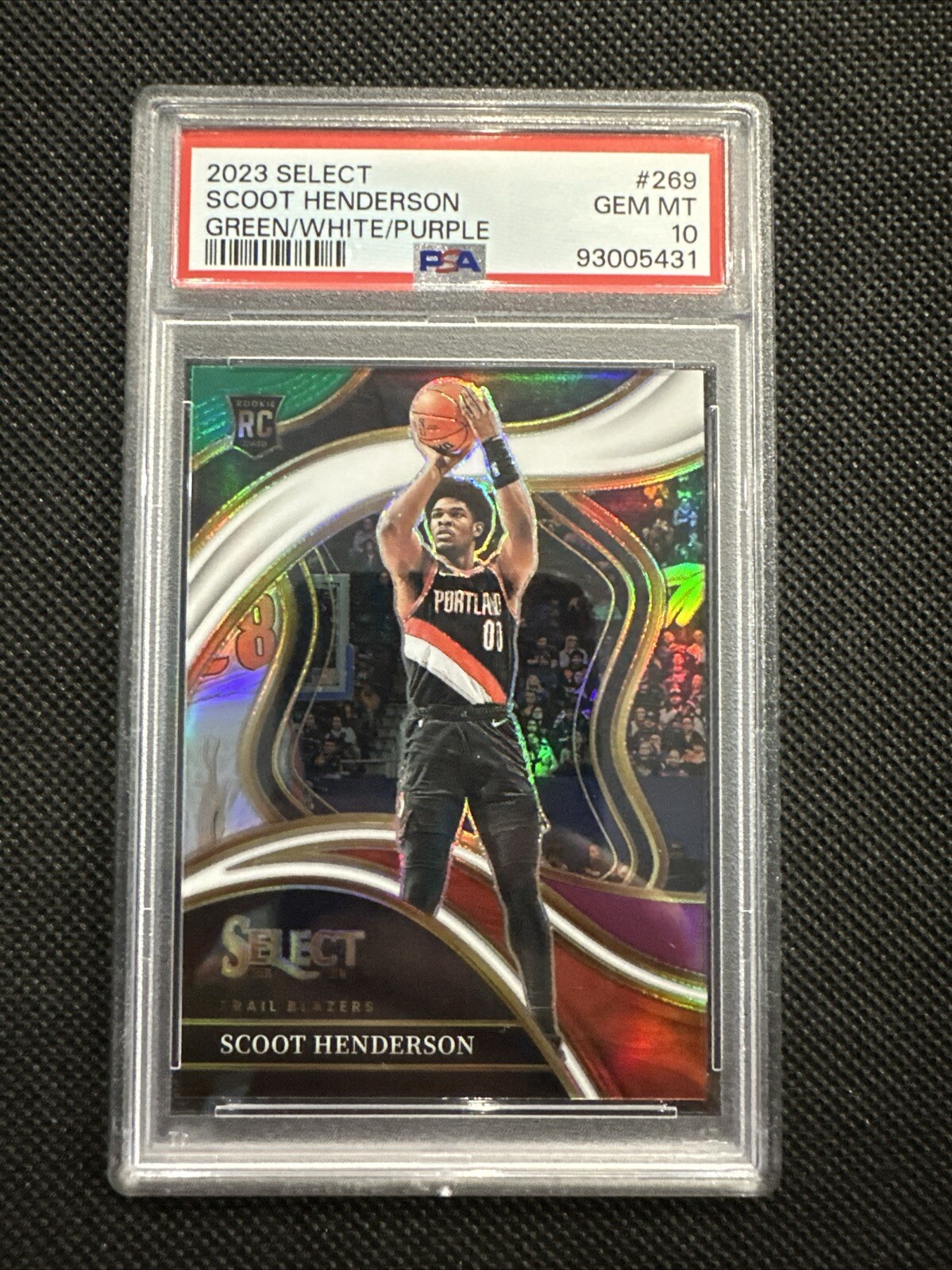 Scoot Henderson 2023 Select Courtside Green White Purple Trailblazers Rookie RC