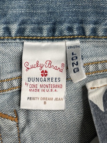 Lucky Brand Dungarees Size 4/27 Long Feisty Dream Jean Low Rise USA 28x32 - Picture 14 of 16