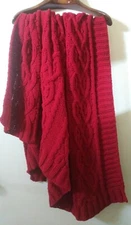 THRESHOLD BLANKET CRANBERRY THROW 70" × 64" NWOT