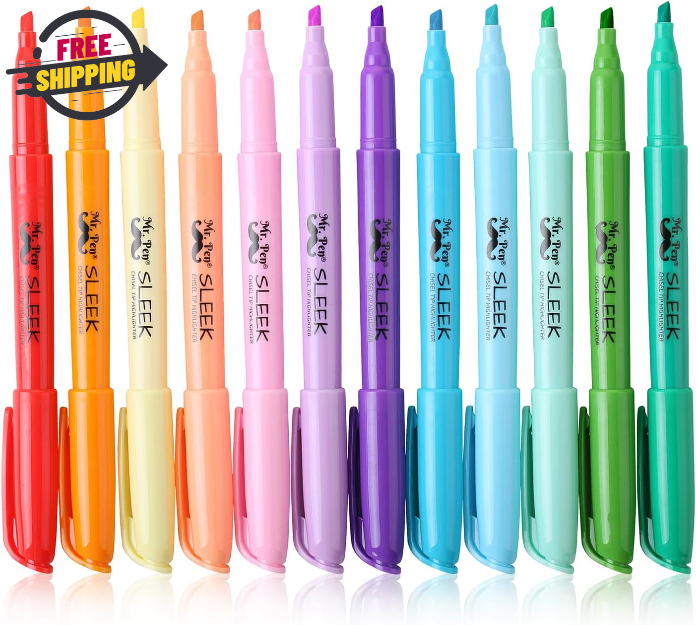 - Pastel Highlighters, 12 Pack, Assorted Colors, Fast Dry, Highlighter Pastel, S-image
