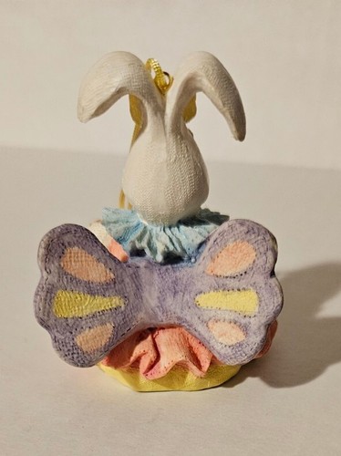 Resin Easter Bunny With Butterfly Wings & Pink Dress Ornament Easter Decoration - Picture 2 of 5