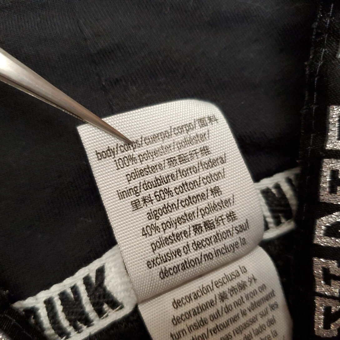 UNDERCOVER Felpa con cappuccio rosa Victorias Secret donna M nera Bling cane paillettes raso manica 1 4 zip