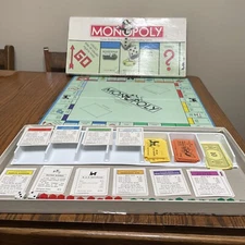 Monopoly Board Game 1985 Incomplete.  See Description For Piece Details.