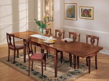 TAVOLO LEGNO RETT. ALL. FINO A CM. 360 PIANO INTARSIATO COLORE NOCE ITALIANA 534