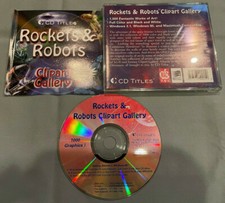 Rockets & Robots Clipart Gallery - 1996 PC Computer CD Titles Software in Case!