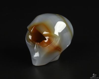 2.0'' Agate Hand Carved Crystal Skull, Realistic, Crystal Healing