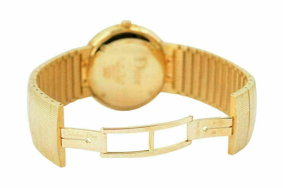 Christian Dior La D De Dior Diamonds Solid Swiss Yellow Gold Watch