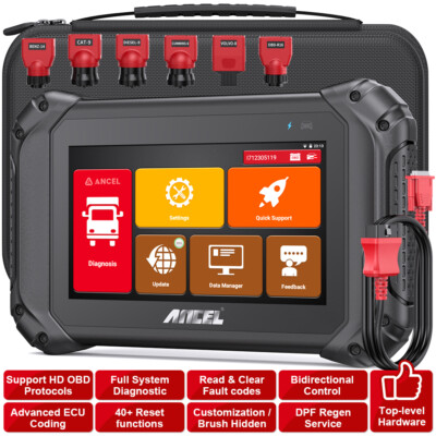 Heavy Duty Truck Diesel OBD Scanner Diagnostic DPF Regen for Cummins CAT Detroit