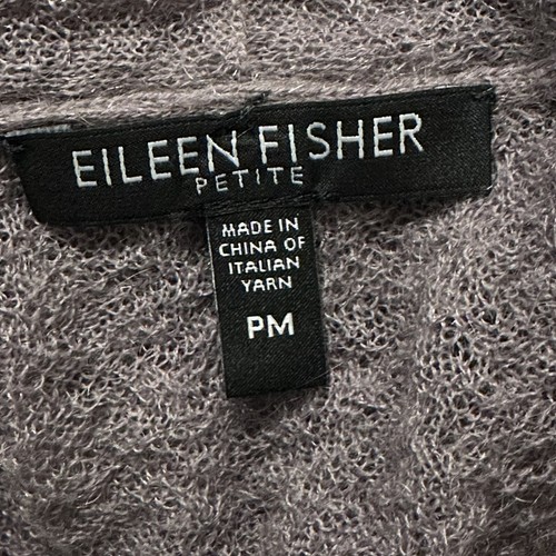 Eileen Fisher Open Front Mohair Cardigan Medium Petite Lilac Short Sleeve - Picture 4 of 7