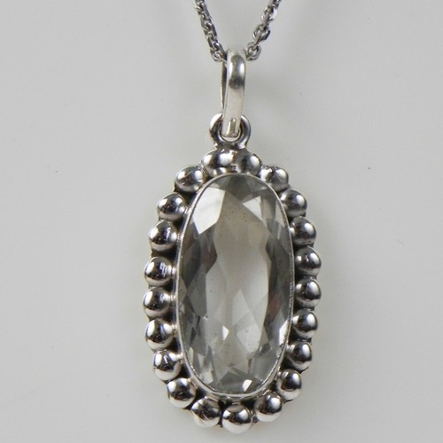 Collier Pendentif étoiles En Cristal Et Argent 925 - Longueur Réglable 17-18.5 Pouces, Neuf Sans Emballage