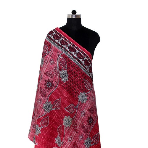 vintage Kantha Écharpe Coton Bandana Coudre Longue Écharpe Réversible