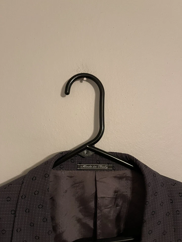 Casaco blazer vintage Gianni Versace Itália cinza geométrico - masculino 44R - Imagem 3 de 4