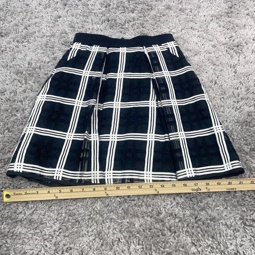 Milly Minis Black Check Skirt with Pleats Girls Size 10 Lined Pockets Adjustable - Picture 12 of 14