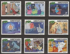 Disney 1981 Grenada - Christmas 1981, Cinderella Complete Set of 9 - MNH