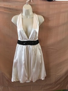 white silk halter dress
