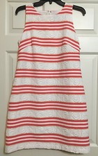NWT Vince Camuto size 8 coral white striped sleeveless dress $138 women's