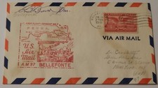 Bellefonte Pennsylvania to Newark New Jersey AMF June 20 1949 airmail