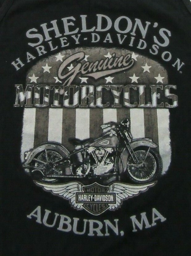 Sheldons Harley Davidson Motorcycles Auburn, Ma Black Tank Top Size M