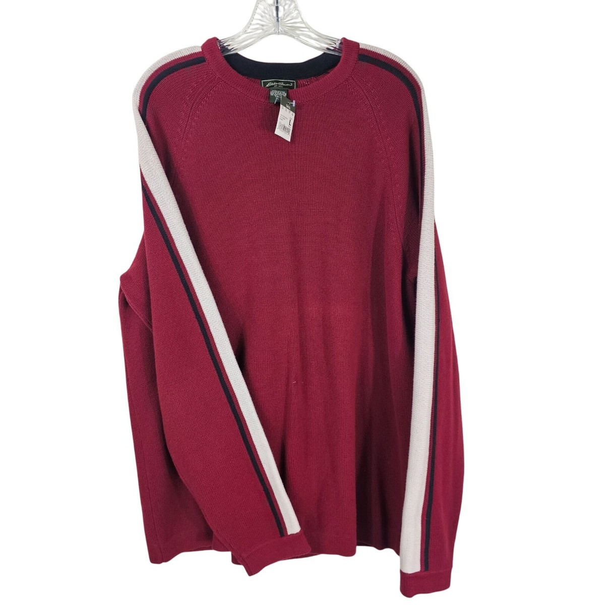Vintage 90s Eddie Bauer Sport Shop Crewneck Sweater Large Tall Red 