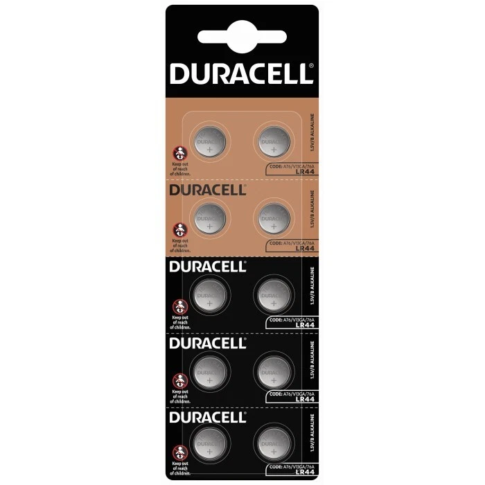 10pk 76A Duracell 1.5V Alkaline Button Batteries (LR44, A76, EPX76, PX76A V136A) - product detail image 1
