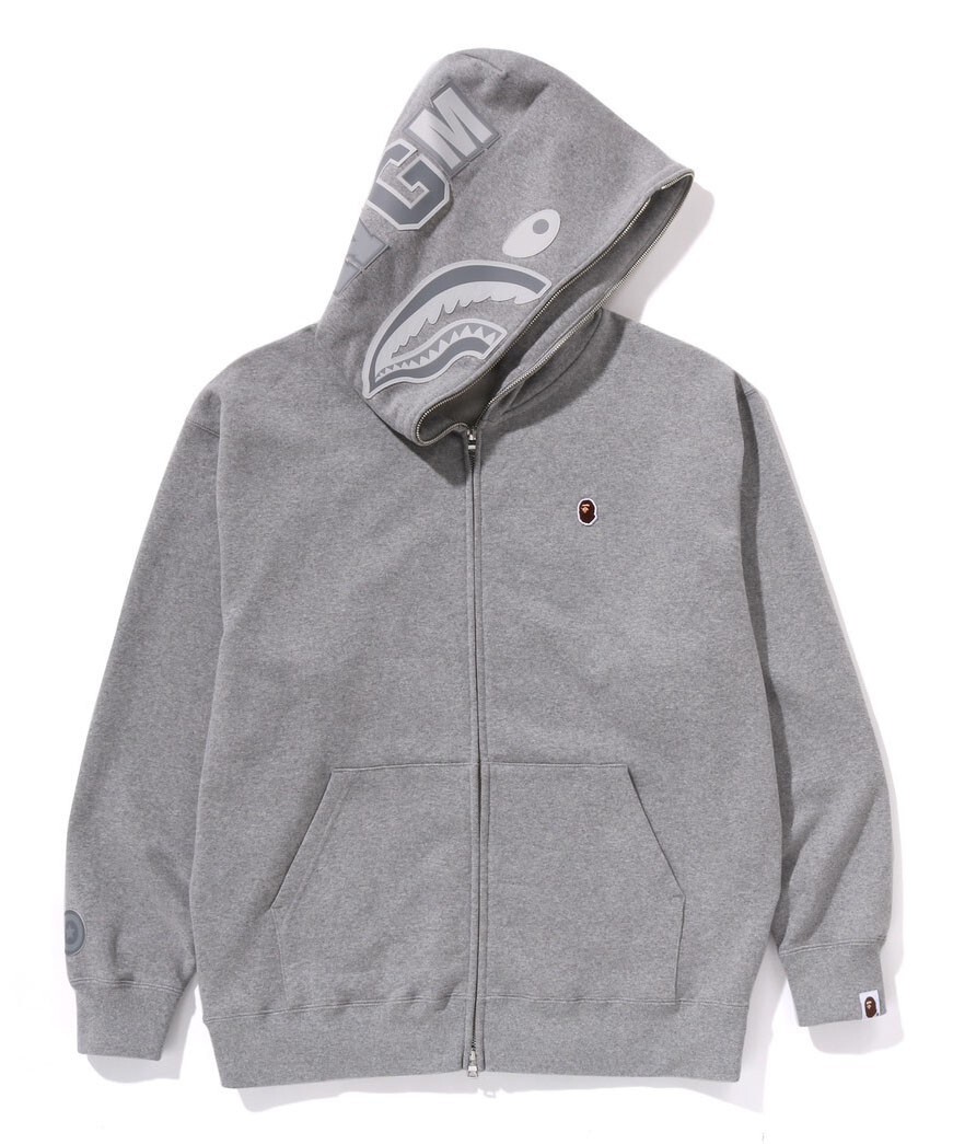 A BATHING APE RELAXED ONEPOINT FULL ZIP☆ A BATHING APE® One Point Ape Head Shark Relaxed Fit Full Zip