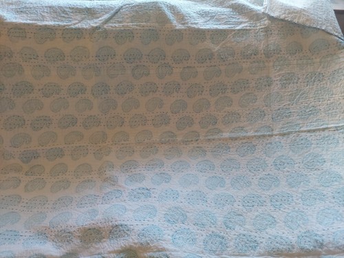 KANTHA QUILT BEDSPREAD COTTON HANDMADE BLOCK INDIAN BLANKET QUEEN SIZE`CRAZY... - Picture 5 of 8