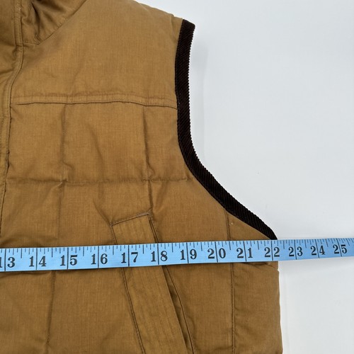 LL Bean Vest Mens Medium Brown DOWNTEK Insulated Puffer Full Zip Corduroy Trim - Picture 8 of 13