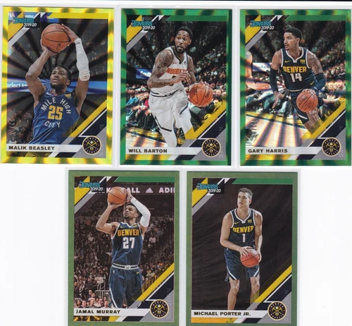 2019/20 Donruss Lot DENVER NUGGETS Yellow Laser /25, Green Laser /99 Green Flood