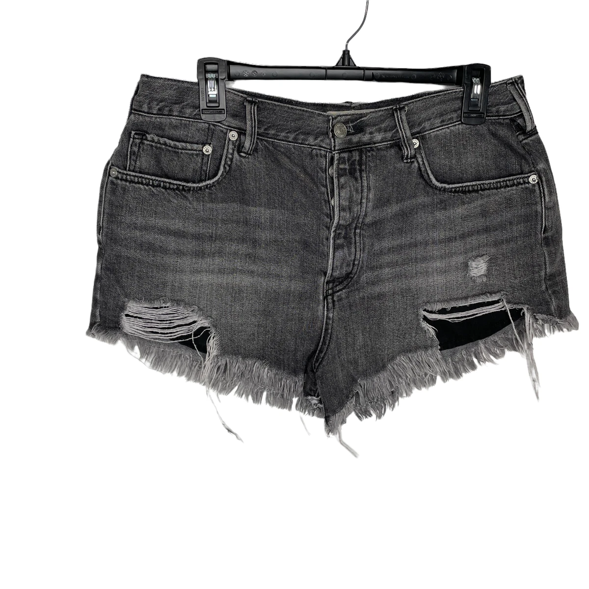 Free people sale black denim shorts
