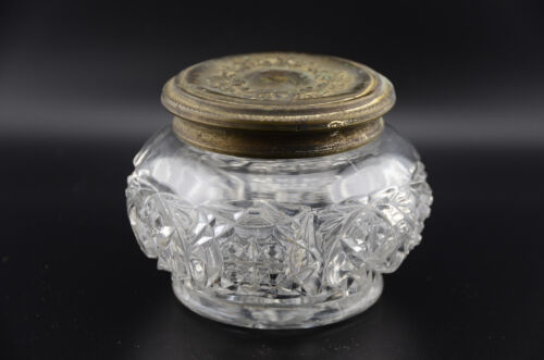 Antique Victorian Crystal Powder Jar With Silver Lid - Picture 11 of 11