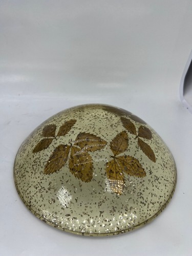 Cuencos de nuez Lucite de mediados de siglo hojas prensadas resina brillante MCM 7,5" 9" anfitriona - Imagen 8 de 9