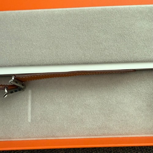 Genuine Apple Watch Hermes Leather Band 38 ~ 41mm Simple Tour Veau Barenia Fauve - Zdjęcie 7 z 21