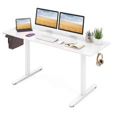 63 x 24 Inch Sit Stand Desk Height Adjustable Electric Standing Desk White