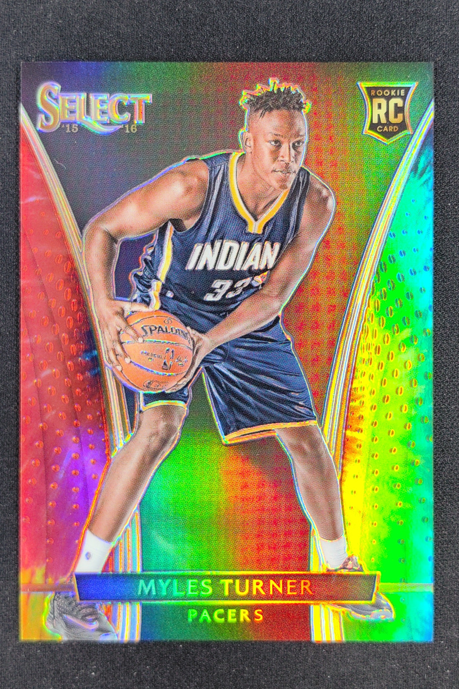 2015-16 Panini Select Myles Turner Tie Dye Prizm RC Rookie /25 #246 Pacers
