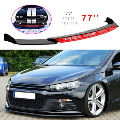 Gloss Front Bumper Lip Splitter Spoiler Lower Red Chin Kit For VW Scirocco III