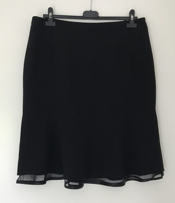 Rock Damen Gr. 42 von Emozioni schwarz Volant gefüttert - NEU
