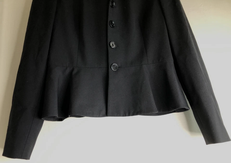 Chaqueta Blazer Ralph Lauren Etiqueta Negra Talla 12 Forrada Lana Corta Peplum 4 Botones Foto 4 de 4