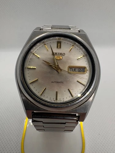 Vintage Original Watch Seiko 5 Automatic Day/Date (KY 7009-876A) White Dial