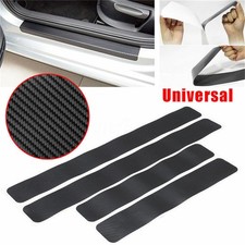 4x 3D Carbon Fiber Vinyl Stickers Car Door Sill Pedal Step Scratch Protect Decal