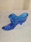 Vintage Fenton Blue Glass Shoe Hobnail Cat Head