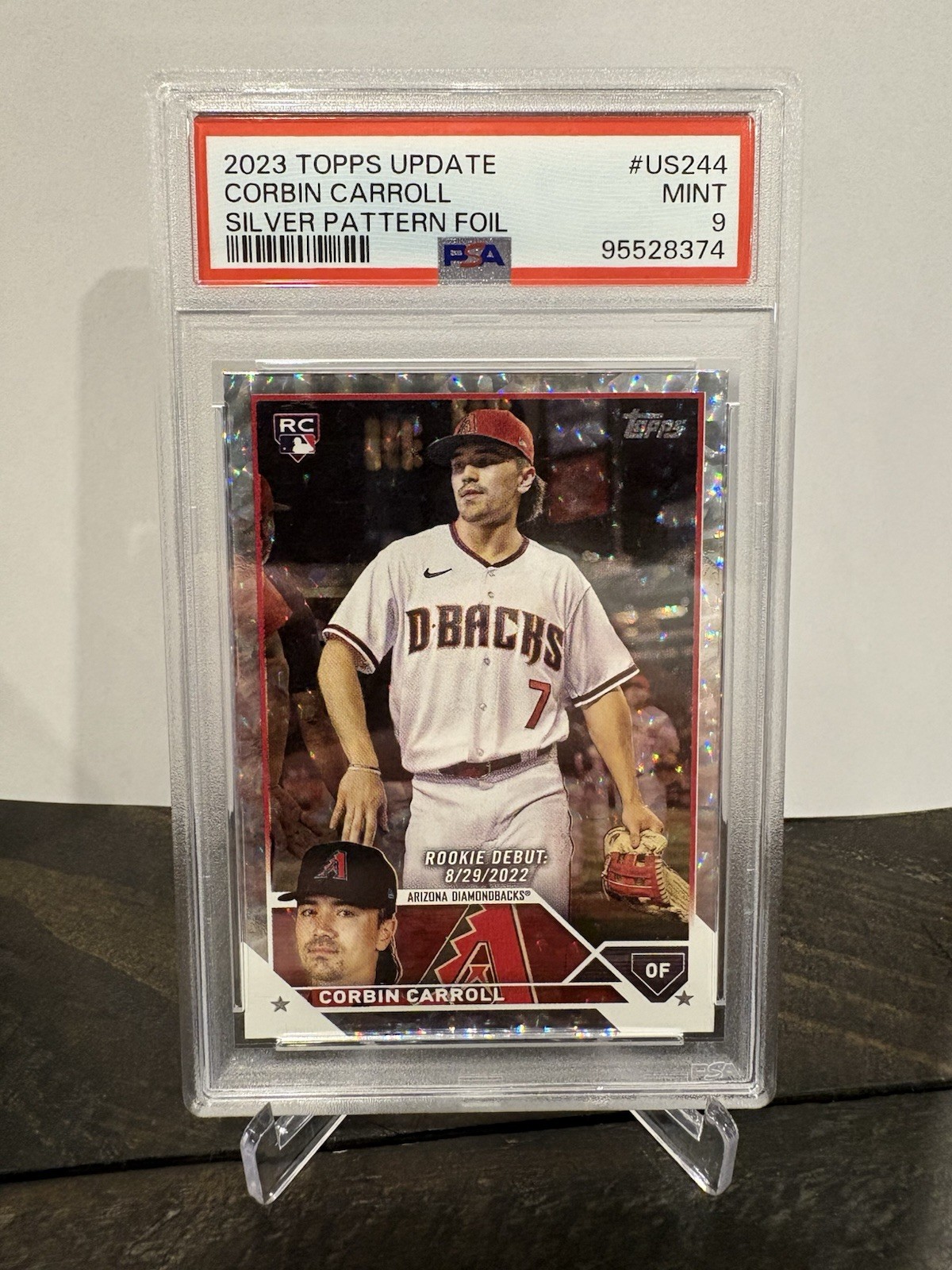2023 Topps Update Rookie Debut Corbin Carroll Silver Pattern Foil US244 PSA 9